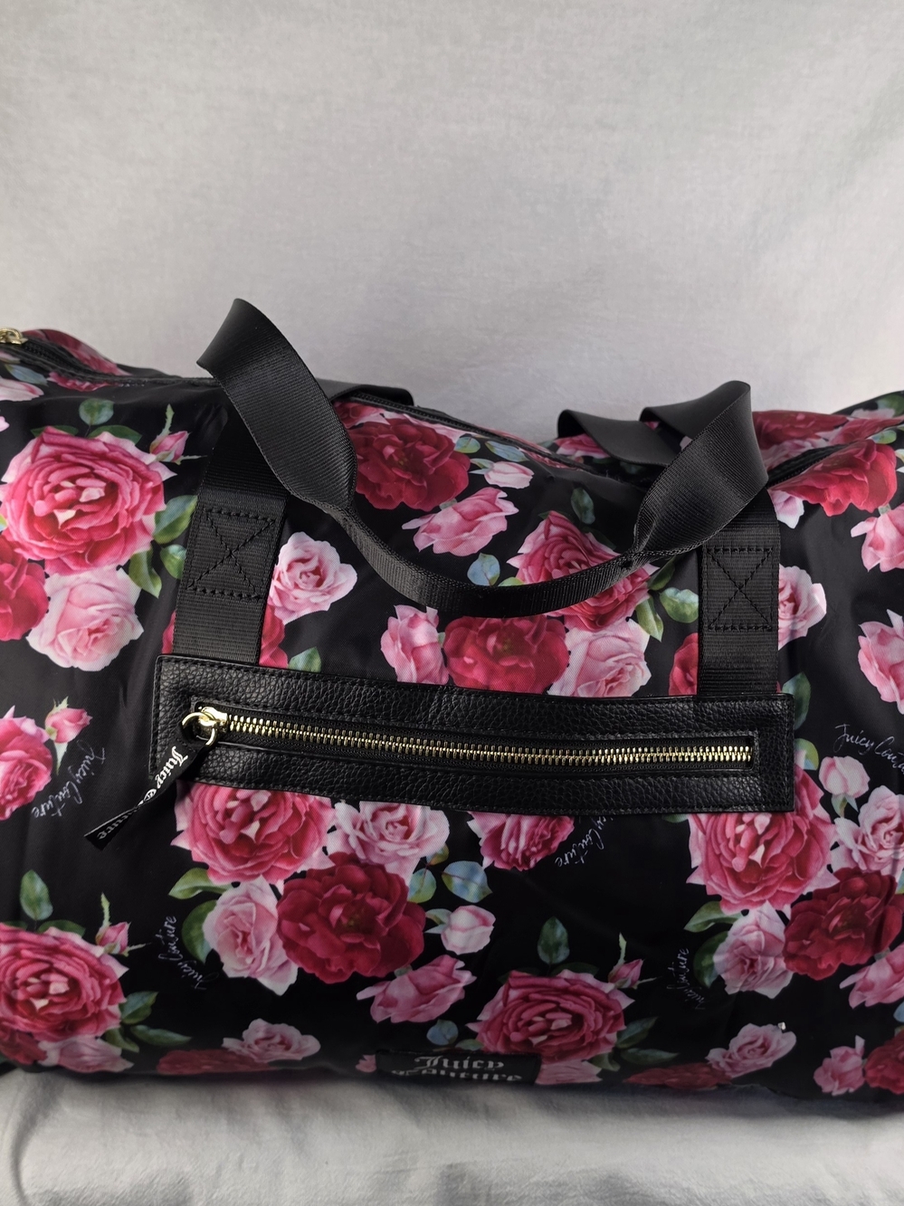 Juicy Couture Romantic Rose Weekender Bag Floral Duffle Recycled Polyester 18